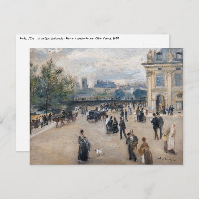 Carte Postale Renoir - Paris, Institut au Quai Malaquais (Devant / Derrière)
