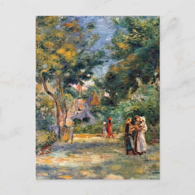 Carte Postale Renoir, personnages dans un jardin (Devant)