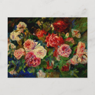 Carte Postale Renoir - Rose, célèbre peinture,