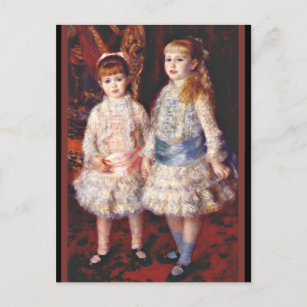 Carte Postale Renoir - rose et bleu, célèbre peinture,