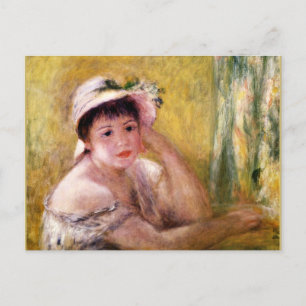 Carte Postale Renoir, une femme dans un Casquette de paille