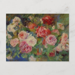 Carte Postale Renoir'a Vase of Roses Still Life