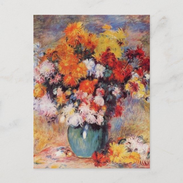 Carte Postale Renoir's A Vase of Tulips and Anemones (Devant)