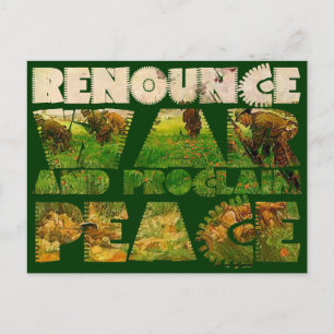 Carte Postale Renoncer à la guerre et proclamer la paix