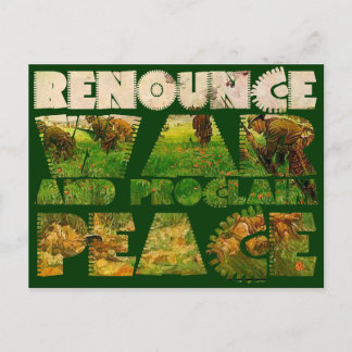 Carte Postale Renoncer à la guerre et proclamer la paix