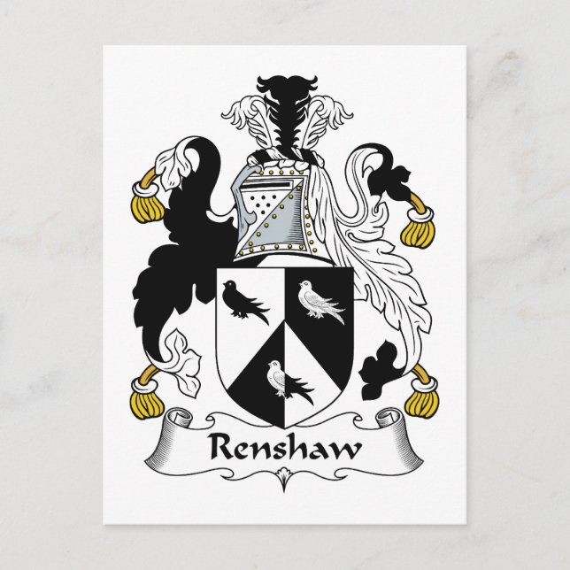 Carte Postale Renshaw Family Crest (Devant)