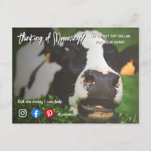 Carte Postale renvoi de la vache agricole vente vente vente post