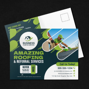 Carte Postale Réparations des services de toiture verte, install