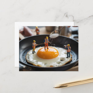 Carte Postale Réparer les oeufs Travailleurs de construction amu