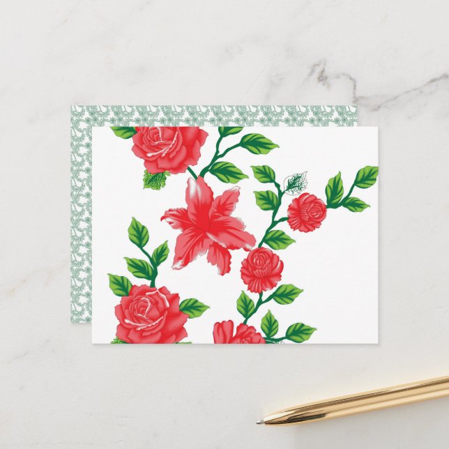 Carte Postale Repas Au Piédestal. Rustique. Moderne | Style Café (Devant/Arrière en situation)