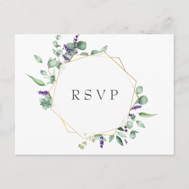 Carte Postale REPAS CHOIX Eucalyptus moderne mariage floral RSVP (Devant)