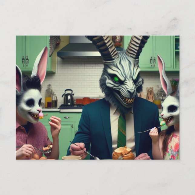 Carte Postale Repas de Pâques vintage (Devant)