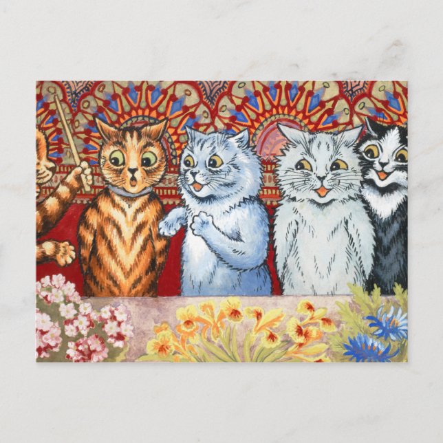Carte Postale Répétition de chœur par Louis Wain (Devant)