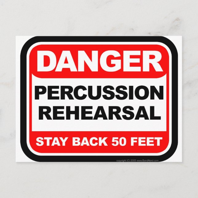 Carte Postale Répétition de Percussion Danger (Devant)