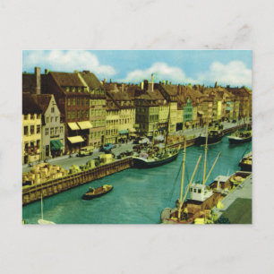Carte Postale Réplique Danemark Vintage, Bateaux de pêche Copenh