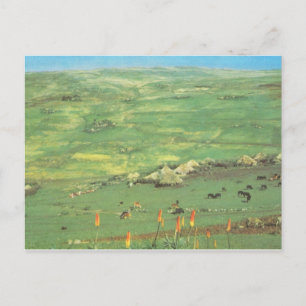 Carte Postale Réplique de l'Ethiopie Vintage, village de huttes