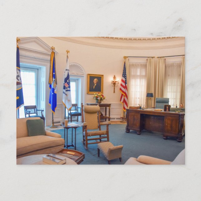 Carte Postale Réplique du bureau ovale de Lyndon Baines Johnson (Devant)