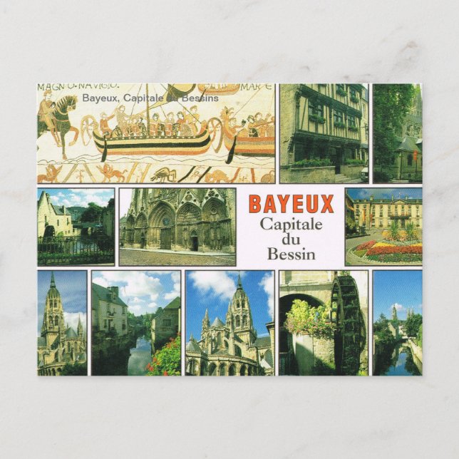 Carte Postale Réplique vintage, Bayeux, Capitale du Bessins (Devant)
