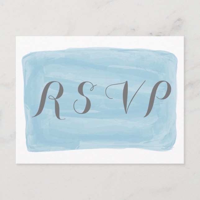 Carte postale Réponse à l'aquarelle bleue (Devant)