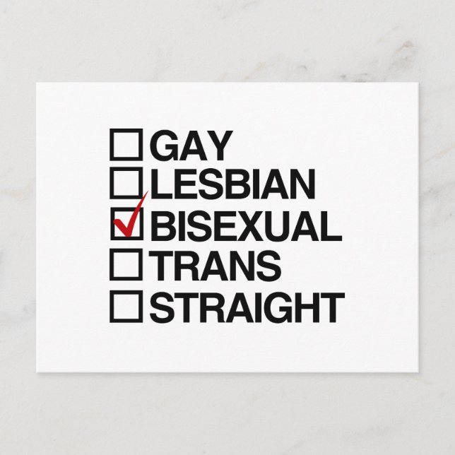 CARTE POSTALE RÉPONSE BISEXUAL (Devant)