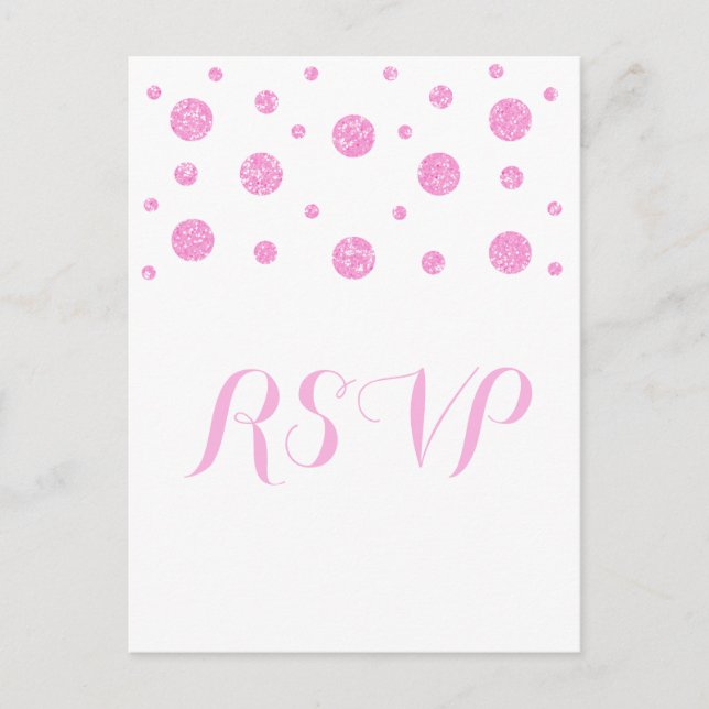 Carte postale Réponse Confetti Parties scintillant (Devant)