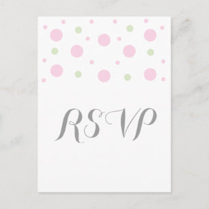 Carte postale Réponse Confetti Vert Rose
