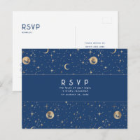 Réponse de mariage bleu nuit et or Starry Night