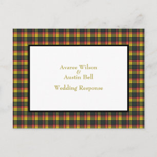 Carte Postale Réponse de mariage Buchanan Tartan 