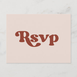 Carte Postale Réponse de mariage chic rétro rose pêche