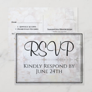 Carte Postale Réponse de mariage Cœurs blancs & Reflets de pivoi