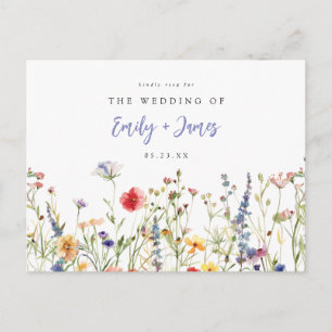 Carte Postale Réponse de mariage de mariage à l'aquarelle estiva