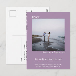 Carte Postale Réponse de mariage minimaliste photo simple lavand