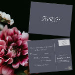 Carte Postale Réponse élégante du Mariage du parti Dusty Purple<br><div class="desc">Créez votre propre personnalisation, personnalisée, simple, élégante, poussiéreuse violet fête / événement / occasion spéciale RSVP invitation card. Entrez simplement votre date, vos noms et votre adresse rsvp. Un RSVP élégant pour tous vos amis et votre famille, pour toute occasion, événement, rassemblement, qu'il s'agisse de mariages, fête d'anniversaire, fête de...</div>