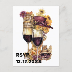 Carte Postale Réponse pour vin Steampunk