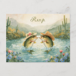 Carte Postale Réponse R.S.V.P. mariage pêche au Texas