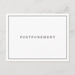 Carte Postale Report de mariage simple noir et blanc