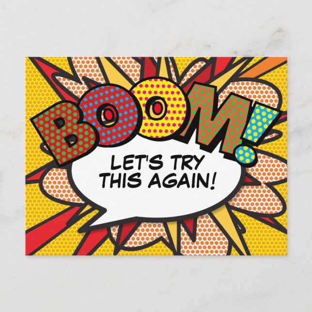 Carte Postale Report d'échéance de la bande dessinée d'art pop B (Devant)