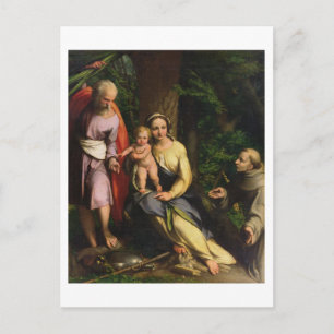 Carte Postale Repose sur le vol en Egypte, c.1515 (huile sur can