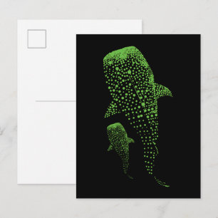 Carte Postale Représentation artistique de requin baleine lumine
