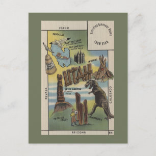 Carte Postale Représentation des sites à voir dans UtahUtah