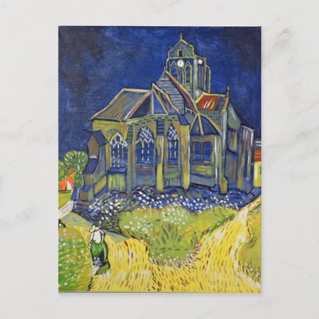 Carte Postale Reproduction artistique Van Gogh, L'église d'Auver (Devant)