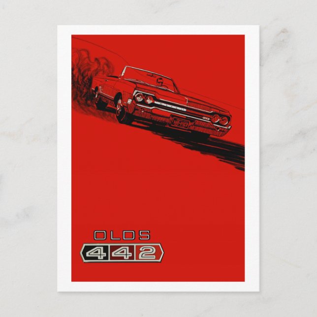 Carte Postale reproduction d'affiche de 1964 Oldsmobile 442 (Devant)