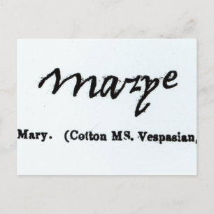Carte Postale Reproduction de la signature de Marie I
