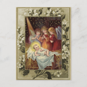 Carte Postale Reproduction de Noël de la Nativité vintage