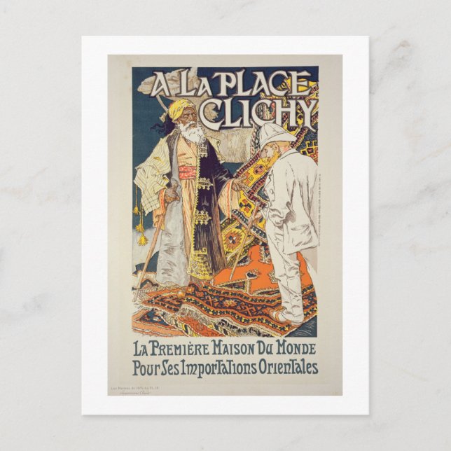 Carte Postale Reproduction d'une affiche publicitaire "A La Plac (Devant)