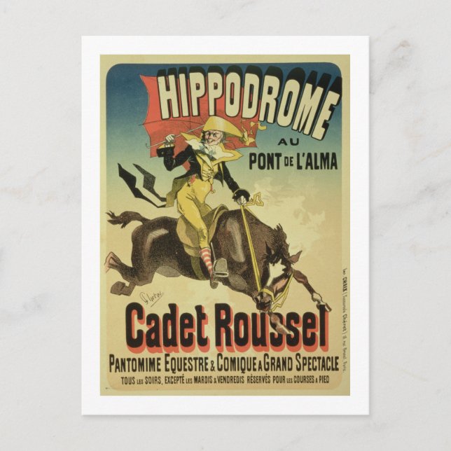 Carte Postale Reproduction d'une affiche publicitaire 'Cadet Rou (Devant)
