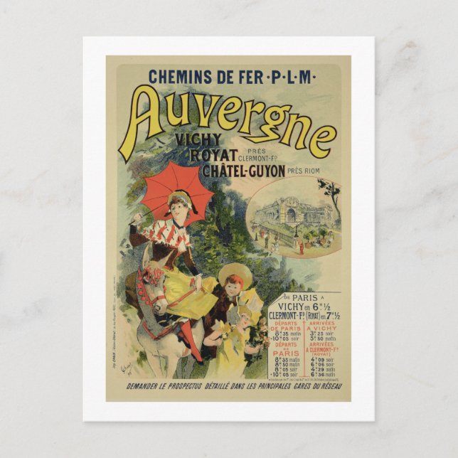 Carte Postale Reproduction d'une affiche publicitaire pour 'l'Au (Devant)