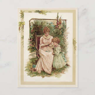 Carte Postale Reproduction vintage de mère et enfant