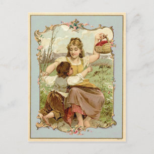 Carte Postale Reproduction vintage de mère et fils