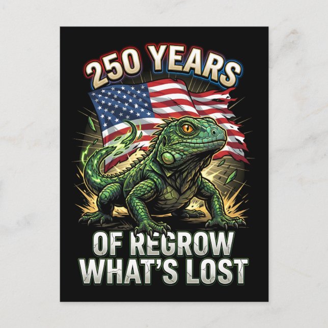 Carte Postale Reptile Résilient Amérique 250 Ans (Devant)